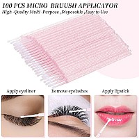 200Pcs Eyelash Extension Supplies Kit Disposable Lash Spoolies Brushes Micro Swab Brushes Mascara Wand Lip Brushes For Eyelash E