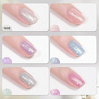 Gaoy Pearl Gel Nail Polish Set In White Pink Peach Purple Blue Violet Holographic Finishes Longlasting Glitter Shimmer Gel Po