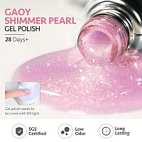 Gaoy Pearl Gel Nail Polish Set In White Pink Peach Purple Blue Violet Holographic Finishes Longlasting Glitter Shimmer Gel Po