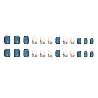 Magrace Short Press On Nails French Tip Fake Nails With Designs 24 Pcs Square False Stick On Nails For Women A15