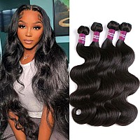 Body Wave Bundles Human Hair 18 20 22 24 Inch Brazilian Virgin Weave 4 Bundles Human Hair 100 Unprocessed Human Hair Bundles 12