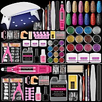 Acrylic Nail Kit For Beginners With Everything Acrylic Nail Set With Drill And U V Light Professional Nails Kit Acrylic Set With