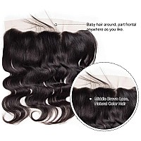 13X4 Body Wave Hd Lace Frontal Human Hair 14 Inch Body Wave Ear To Ear Transparent Lace Frontal Closure 100 Unprocessed Brazili