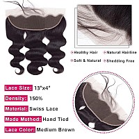 13X4 Body Wave Hd Lace Frontal Human Hair 14 Inch Body Wave Ear To Ear Transparent Lace Frontal Closure 100 Unprocessed Brazili