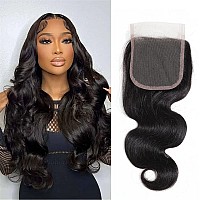 Body Wave Closure 12 Inch Hd Lace Closure Free Part 4X4 Closure Human Hair 100 Unprocessed Brazilian Body Wave Virgin Hair Tran