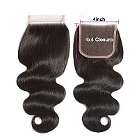 Body Wave Closure 12 Inch Hd Lace Closure Free Part 4X4 Closure Human Hair 100 Unprocessed Brazilian Body Wave Virgin Hair Tran