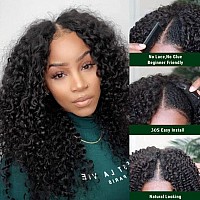 Klaiyi Curly V Part Wig Human Hair No Leave Out Upgrade U Part Wigs For Women 180 Density Brazilian Virgin Afro Kinky Curly V S