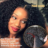 Klaiyi Curly V Part Wig Human Hair No Leave Out Upgrade U Part Wigs For Women 180 Density Brazilian Virgin Afro Kinky Curly V S