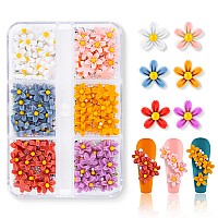 Loveourhome 3D Flower Nail Art Charms Colorful Blossom Floral Butterfly Accessories Gold Pearl Caviar Beads Jewelry Acrylic Nail