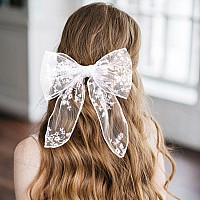 Lace Hair Bows With Hair Ties And Accessories For Girls Butterfly Clips Scrunchies Fabric Hair Bands For Babyteen Wedding