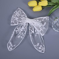 Lace Hair Bows With Hair Ties And Accessories For Girls Butterfly Clips Scrunchies Fabric Hair Bands For Babyteen Wedding