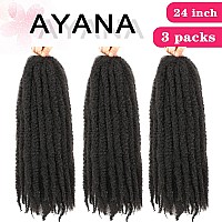 Ayana Marley Hair 3 Packs Marley Twist Braiding Hair Marley Braiding Hair For Faux Locs Crochet Hair 20 Inch Long Afro Synthetic