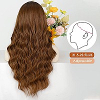 Lativ Auburn Wig With Bangs Long Wavy Ginger Wig Natural Looking Heat Resistant Synthetic Curly Full Wigs For Women Daily Use 26