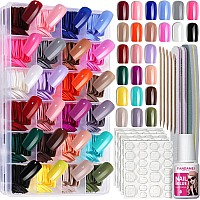 Fandamei 24 Colors Press On Nails Square 24 Packs 576Pcs Press On Nails Medium Square Glossy Lightweight Natural Fake Nails Fu