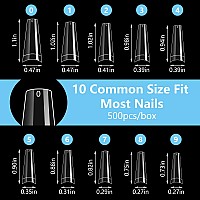 Yokilly Clear Coffin Nails Tips 500 Pcs Short No C Curve Nail Tips For Acrylic Nail Professional Half Cover Soft Gel Nail Tips