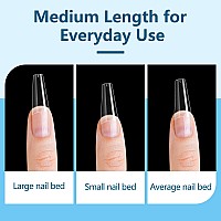 Yokilly Clear Coffin Nails Tips 500 Pcs Short No C Curve Nail Tips For Acrylic Nail Professional Half Cover Soft Gel Nail Tips