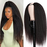 Recomtic Kinky Straight U Part Wigs Human Hair V Part For Black Women Human Hair No Leave Out No Glue Human Hair Glueless 2X4 Mi