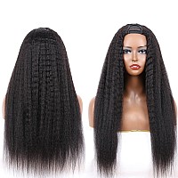 Recomtic Kinky Straight U Part Wigs Human Hair V Part For Black Women Human Hair No Leave Out No Glue Human Hair Glueless 2X4 Mi