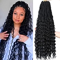 30 Inch Faux Locs Crochet Braids Hair 6 Packs Soft Locs Crochet Hair Goddess Locs Crochet Hair Curly Wavy Soft Locs Braiding Hai