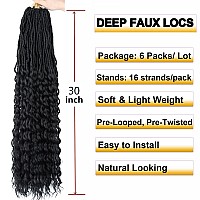 30 Inch Faux Locs Crochet Braids Hair 6 Packs Soft Locs Crochet Hair Goddess Locs Crochet Hair Curly Wavy Soft Locs Braiding Hai