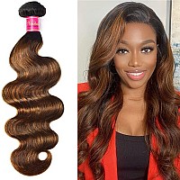 Nadula 12A Highlight Brown Ombre Body Wave Human Hair Weave 1 Bundle 20Inch Balayage Colored Brazilian 100 Remy Human Hair Wavy