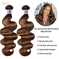 Nadula 12A Highlight Brown Ombre Body Wave Human Hair Weave 1 Bundle 20Inch Balayage Colored Brazilian 100 Remy Human Hair Wavy