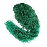 Gnimegil 26 Inch Long Curly Wavy Green Wig Natural Ombre Fluffy Synthetic Hair Replacement Wig With Free Part Hairline For Costu