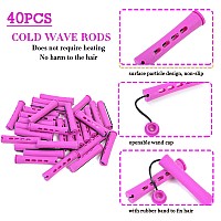 Yorostar Perm Rods Set For Natural Hair 40Pcs Plastic Cold Wave Rods For Long Short Hair Rollers Large Hair Curling Rods For Wom