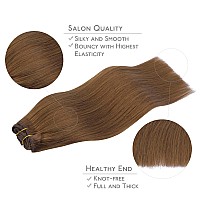 Wennalife Clip In Hair Extensions Real Human Hair 20 Inch 120G 7Pcs Human Hair Extensions Clip In Human Hair Light Auburn Brow