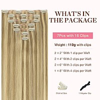 Goo Goo Clip In Hair Extensions Real Human Hair Remy Human Hair Extensions Clip Ins For Women Natural Human Hair 16Inch 110G