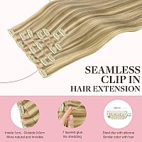 Goo Goo Clip In Hair Extensions Real Human Hair Remy Human Hair Extensions Clip Ins For Women Natural Human Hair 16Inch 110G