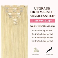 Goo Goo Clip In Hair Extensions Real Human Hair Remy Human Hair Extensions Clip Ins For Women Natural Human Hair 16Inch 130G