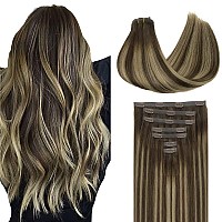 Goo Goo Clip In Hair Extensions Real Human Hair Remy Human Hair Extensions Clip Ins For Women Natural Human Hair 16Inch 110G