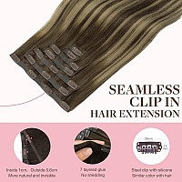 Goo Goo Clip In Hair Extensions Real Human Hair Remy Human Hair Extensions Clip Ins For Women Natural Human Hair 16Inch 110G