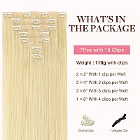 Goo Goo Clip In Hair Extensions Real Human Hair Remy Human Hair Extensions Clip Ins For Women Natural Human Hair 22Inch 110G