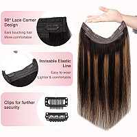 Goo Goo Wire Hair Extensions Human Hair 2302 Dark Brown With Expensive Brunette Balayage 14Inch 75G Invisible Wire Hair Exte