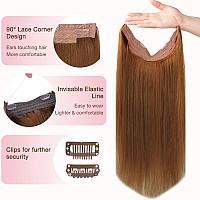 Goo Goo Wire Hair Extensions Human Hair 350 Copper Natural 18Inch 95G Invisible Wire Hair Extensions With Transparent Seamles