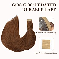 Goo Goo Tape In Hair Extensions Human Hair 350 Copper 22Inch 50G 20Pcs Thick Ends Straight Seamless Tape In Invisible Tape I