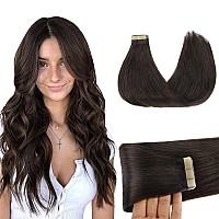 Goo Goo Tape In Hair Extensions Human Hair 2A Light Brown 22Inch 50G 20Pcs Thick Ends Straight Seamless Tape In Invisible Ta