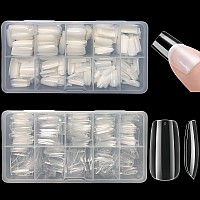 Short Square Nail Tips 1000 Pcs Artificial Full Cover Fake Nails Soft Gel Tips 10 Sizes With Box For Home Diy Nail Salon Clear