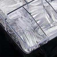 Short Square Nail Tips 1000 Pcs Artificial Full Cover Fake Nails Soft Gel Tips 10 Sizes With Box For Home Diy Nail Salon Clear