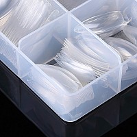 Stiletto Nail Tips1000 Pcs Artificial Full Cover Fake Nails Soft Gel Tips 10 Sizes With Box For Home Diy Nail Salon Clear And