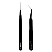 Lankiz Lash Tweezers Eyelash Extension Tweezers Set Professional Straight And Curved Eyelash Tweezer Volume Isolation Appl