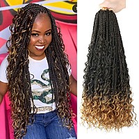 Lmzim 24 Inch 8 Packs Boho Box Braids Crochet Hair Bohemian Crochet Box Braids With Curly Ends Goddess Box Braids Synthetic Croc