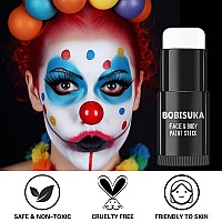 Bobisuka Face Body White Paint Stick Clown Makeup Eye Black Sticks For Sports White Foundation Face Painting Kit For Halloween