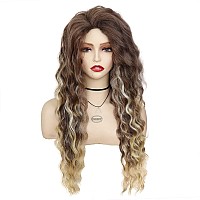 Gnimegil Long Curly Wigs For Women Synthetic Wig Hair Brown Mixed Blonde Wave Wig Ombre Blonde Soft Natural Wigs For Daily Wear