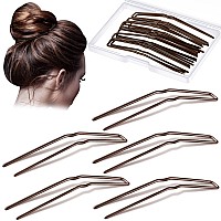 Mtlee 24 Pcs U Shaped Hair Pins Ballet Bobby Pins For Updo With Storage Box Metal U Bun Hair Forks For Women Girls Thick Thin