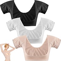 Zhanmai 3 Pcs Underarm Sweat Vest Armpit Sweat Proof Pads For Under Armpits Sweat Underarm Sweat Proof Pads For Womenwhite Bla