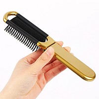 Sliverdew Travel Hair Brush 2 Pcs Folding Hair Brush With Mini Mirror Compact Hair Brushes Hair Styling Tools For Gym Trip P