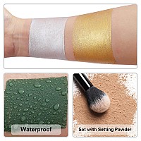 Bobisuka Gold Face Paint Stick Waterproof Metallic Golden Full Body Paint Sticks Blendable Painting Kit For Halloween Makeup S